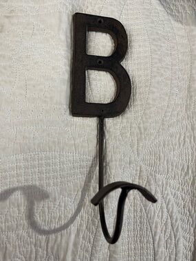 Rustic Decorative Letter B Wall Hook